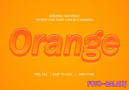Orange text effect psd
