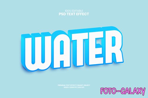 Watter editable 3d psd premium text effect