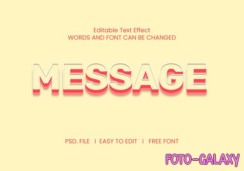Message text effect psd