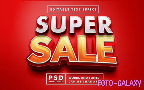 Super sale 3d text effect editable text effect premium psd with smart object psd