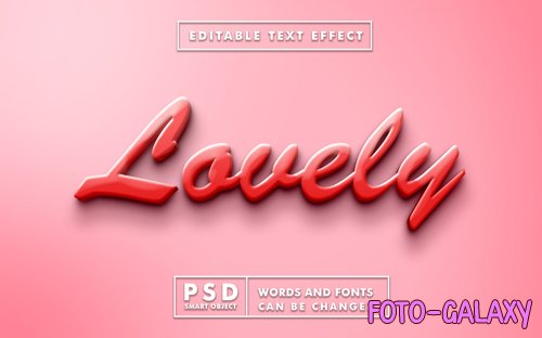 3d lovely text editable psd text effect with smart object