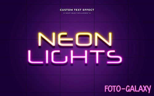 Colorful neon text effect psd