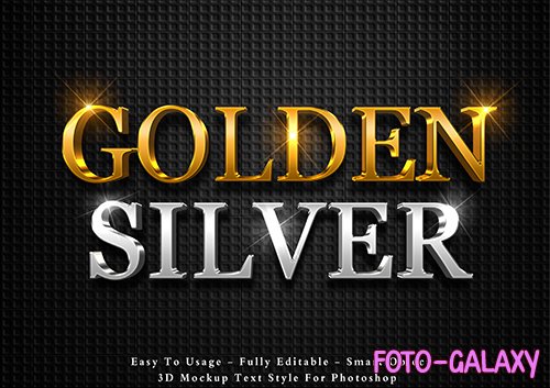 3d gold and silver text effect psd