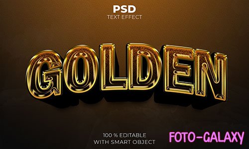 Golden 3D editable text effect