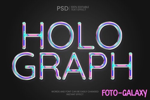 Holographic Text Effect PSD
