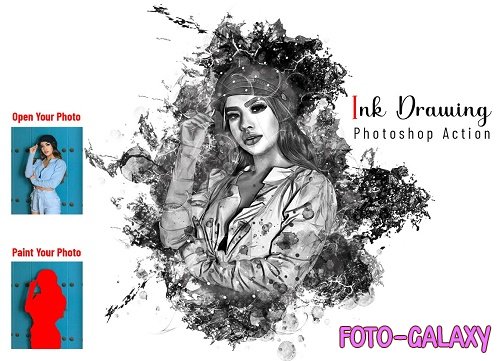 Ink Drawing Photoshop Action - 6895568