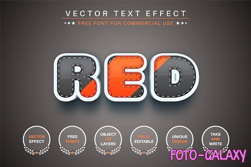 Red Editable Text Effect, Font Style - 6905820