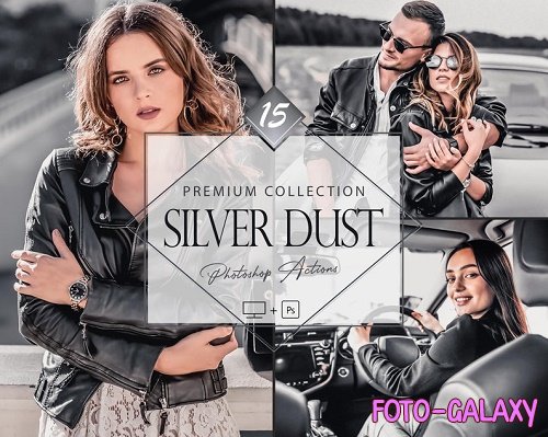 15 Silver Dust Photoshop Actions, Gray ACR Preset, Dove Ps Filter