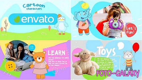 Videohive - Cartoon Characters Slideshow for FCPX - 35724757 - Project For Final Cut & Apple Motion