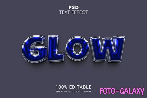 Glow editable text effect premium psd