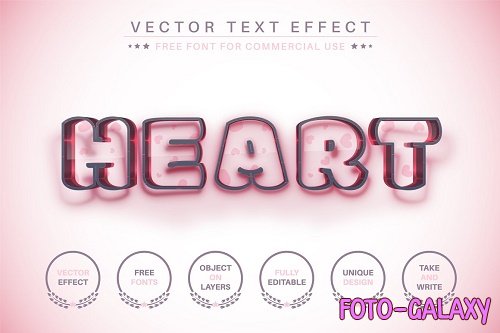 Heart Outline - Editable Text Effect - 6996674