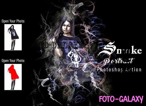 Smoke Portrait Photoshop Action - 7048511