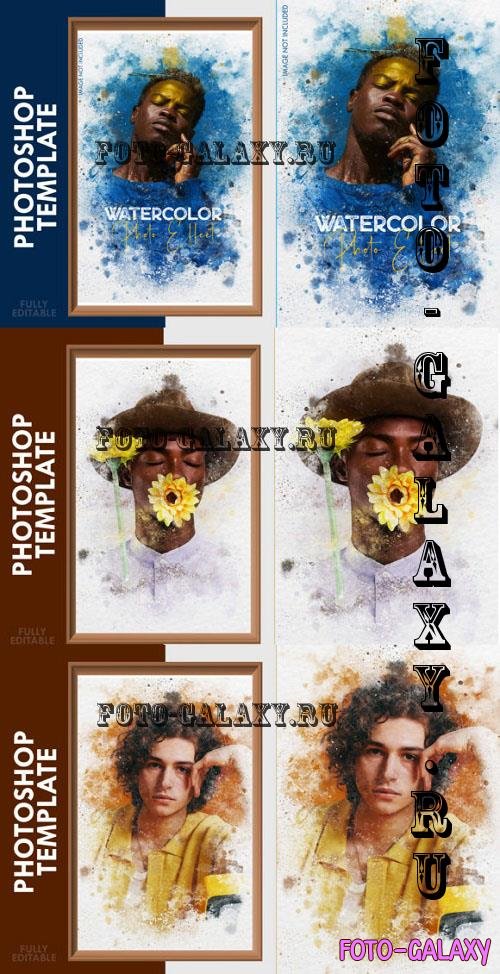 Watercolor Photo Effect - Photoshop Template