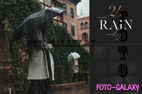 25 Rain Overlays, Realistic Rain Clipart - 1889061