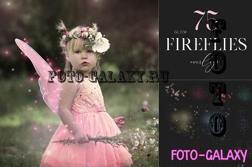 75 Fireflies Overlays, Photoshop Overlay, Fairy Overlay - 1889090