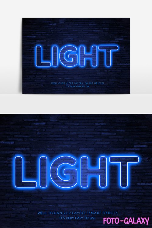 Light Neon Text Effect Vector Graphic Element