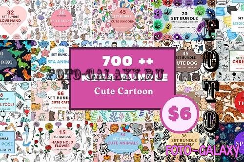 Cute Animal Cartoon for Kids Bundle - 20 Premium Graphics