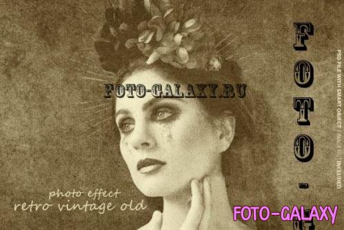 Retro Vintage Old Photo Effect Psd