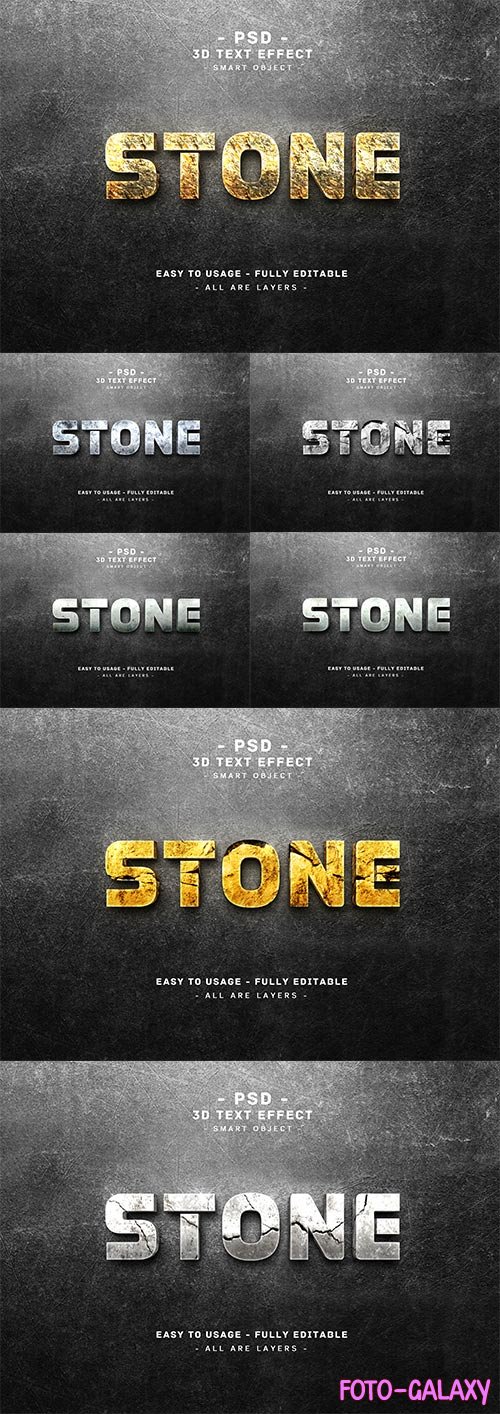 Stone Psd text effect set vol 582