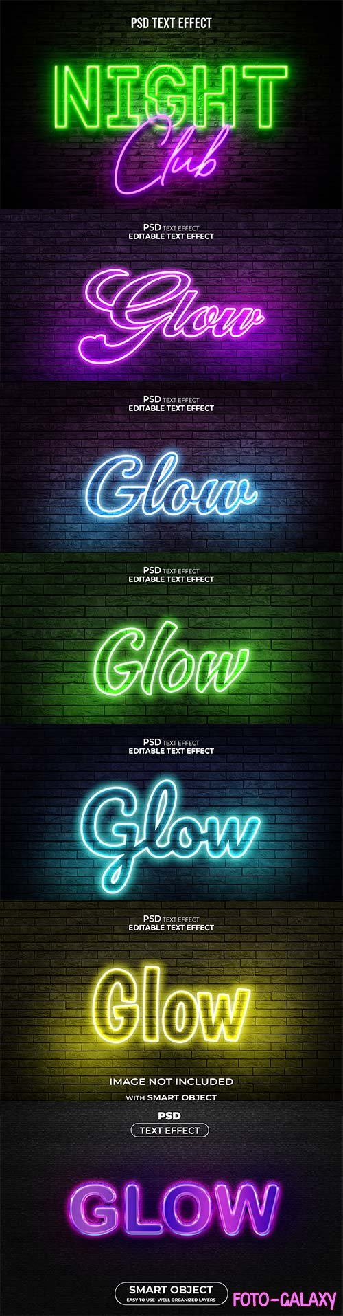 Glow text effect premium psd