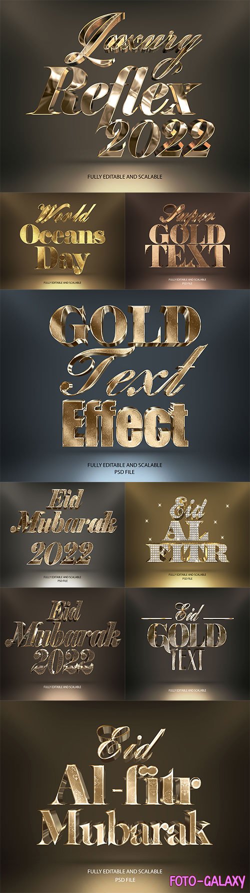 Gold Psd text effect set vol 580