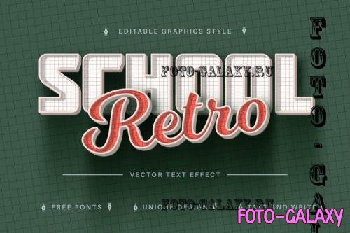 Retro School - Editable Text Effect, Font Style - 7163928