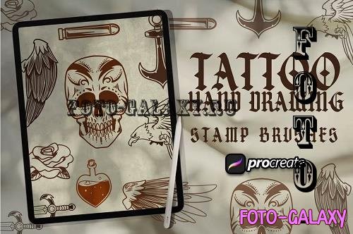 Tattoo Hand Drawing Brush Stamp