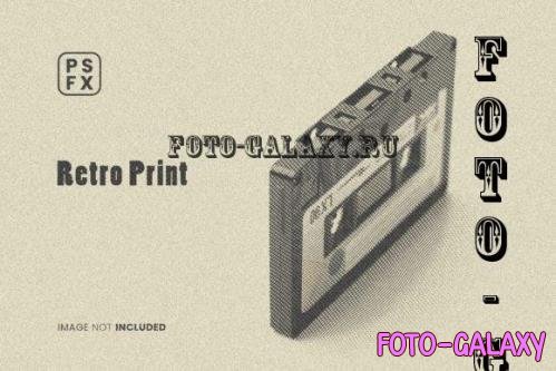 Retro Print Photo Effect Psd