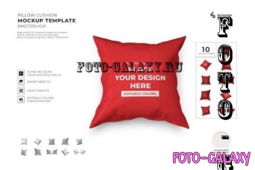Pillow Cushion 3D Mockup Template Bundle - 1957677