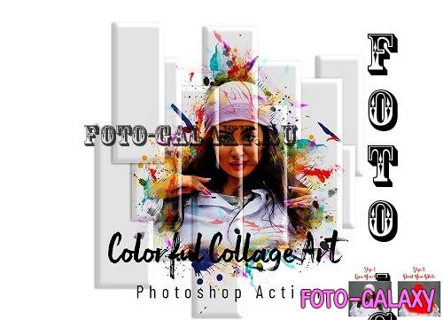 Colorful Collage Art PS Action - 7254879