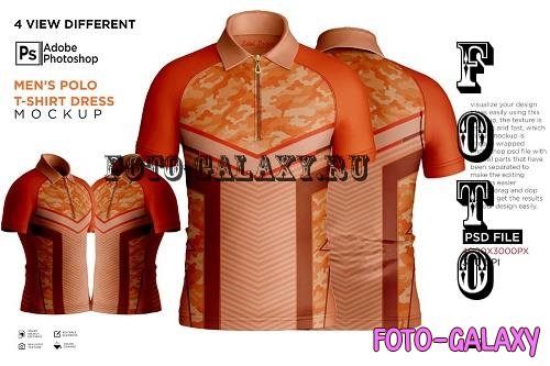 Mens Polo T-Shirt Dress Short Mockup - 7237336