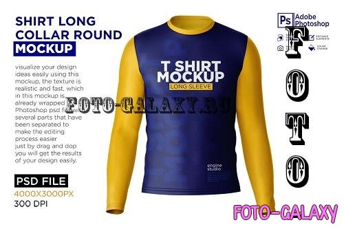 Shirt Long Collar Round Mockup - 7251081