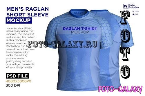 Men's Raglan Short Sleeve Mockup - 7251313