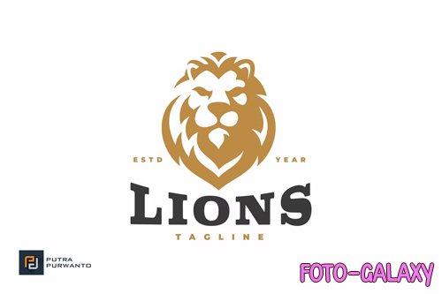 Hipster Lion Head Logo Design