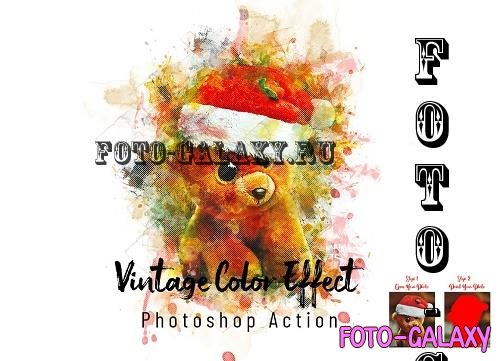 Vintage Color Effect PS Action - 7291193
