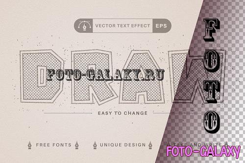 Pencil Charcoal Editable Text Effect - 7296884