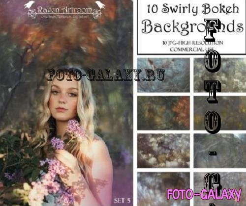 Swirly Bokeh Overlays, Bokeh Background Set 5