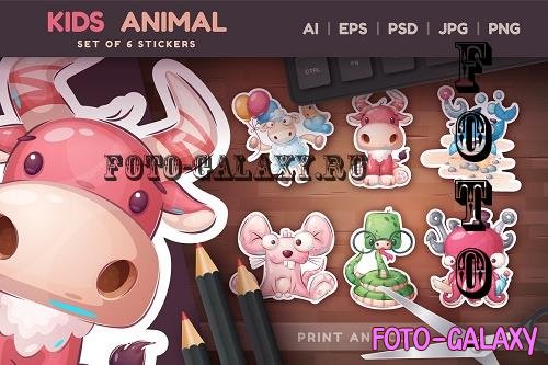 Cute Animals Bundle, Cartoon Sticker - 7322547