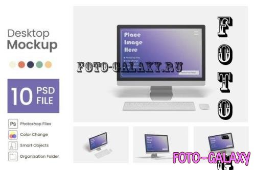 Desktop Mockup - 10 PSD
