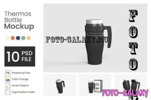 Thermos Bottle Mockup - 10 PSD