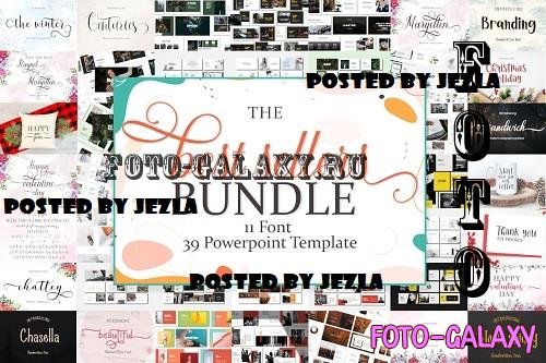 The Best Sellers Font and Templates Bundle -  11 Premium Fonts, 39 Presentation template