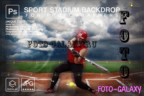 Softball Backdrop Sports Digital V54 - 7395093