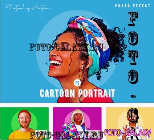 Cartoon Portrait Photoshop Action - SXNT8WA
