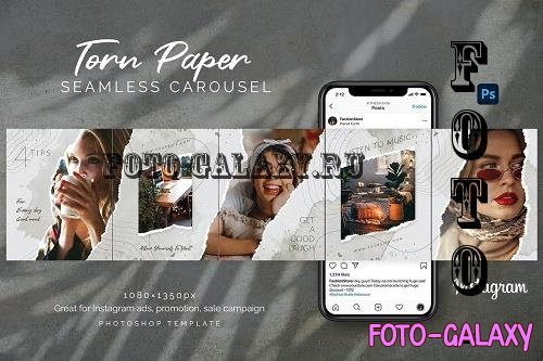 Torn Paper Instagram Carousel - 7459090