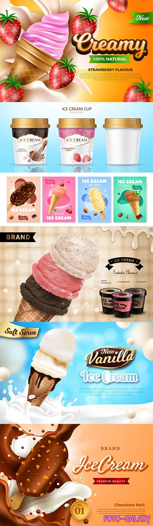 Ice cream shop and summer season in vector