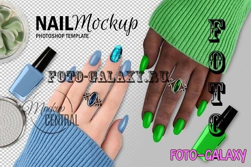 Finger Nail Polish Wrap Mockup - 7466145