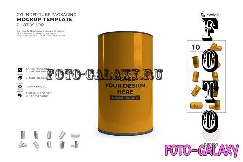 Cylinder Tube Packaging Mockup Template Set - 2074719