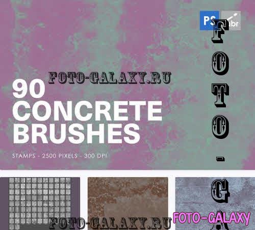 90 Concrete Texture Photoshop Stamp Brushes - JZBXH2C