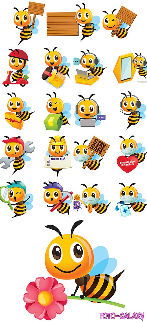 Пчёлка-труженица - Векторный клипарт