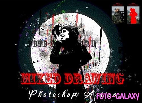 Mixed Drawing Photoshop Action - 7489127